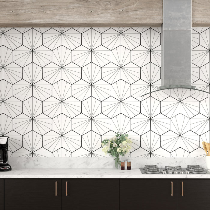 EliteTile Aster Series 9" x 10" Porcelain Patterned Wall & Floor Tile